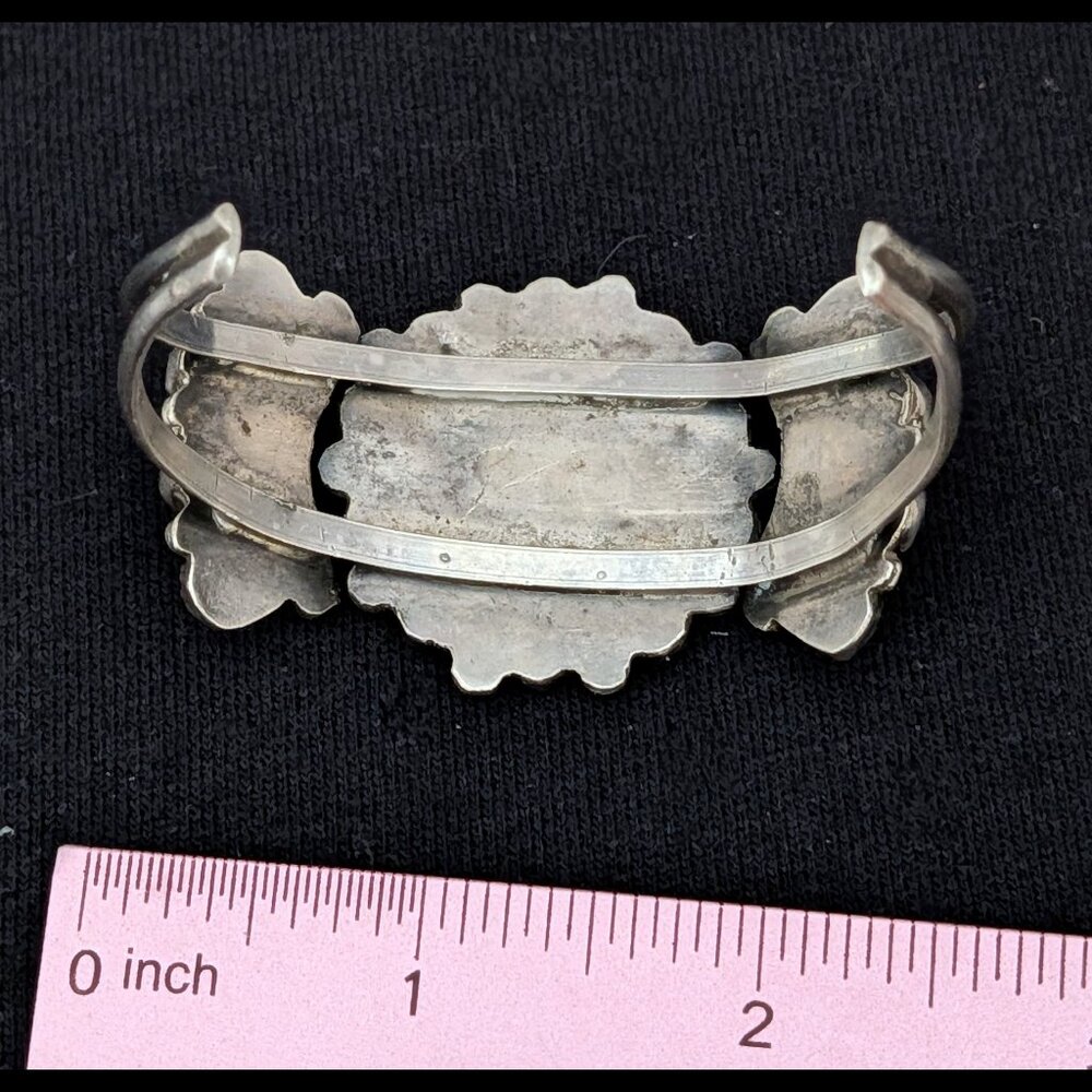 Fantastic Estate NAVAJO Native American Turquoise Sterling Silver Bracelet - Picture 4 of 5